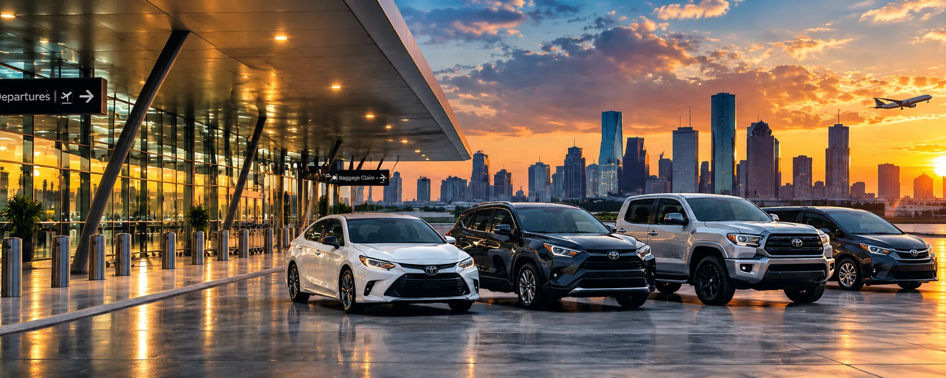 A selection of rental vehicles in Houston